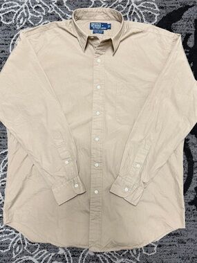 Ralph Lauren Lowell Sport Beige Long-Sleeve Button-Down Shirt